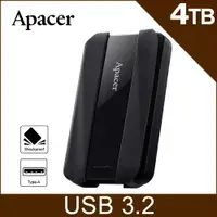 在飛比找PChome24h購物優惠-Apacer宇瞻 AC533 4TB 2.5吋行動硬碟-黑