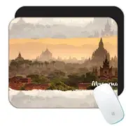 Gift Mousepad : MYANMAR TEMPLE Buddhist Pride Flag Country Souvenir Travel