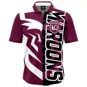 NRL 'Showtime' Party Shirt - QLD Maroons - Adult - Mens - Polo
