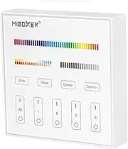 Miboxer B4 Wireless 2.4G RF 4-Zone Wall-Mounted Smart Panel Remote Controller,Work with Mi-Light RGB+CCT LED Bulb FUT014 FUT012 FUT105,Spotlight,Downlight,Flood Light,Strip Controller LS2 WL5