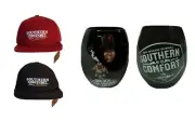 SOUTHERN COMFORT 2 x UNLOCK YOUR VOODOO BLACK TUMBLERS +1 BARNEY COOLS CAP BNWT