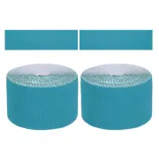 2Pcs 3.9inch x 131.2ft Bulletin Board Border, Lake Blue (1.3mm)