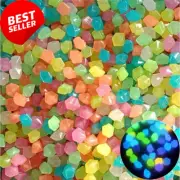 Glow in the Dark Pebbles - 500PCS Luminous Garden & Aquarium Stones, Multi-Color