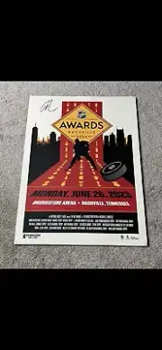 Conner Mcdavid Autographed 2023 NHL Awards Poster Numbered 7/120 Hart Trophy Win