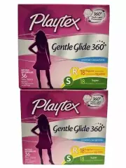 playtex gentle glide 360 unscented 36 regular 36 super tampons 72 total count