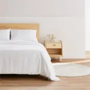 Ecosa Bamboo Bedding - Fitted sheet / Single / White
