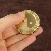 NewSolid Brass Fidget Slider Clicker Lucky Coin Tai Chi Haptic EDC Toy for Adult