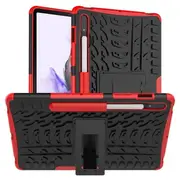 For Samsung Galaxy Tab S7 FE SM-T730 /T736B Shockproof Case Heavy Duty Rugged Protective Cover (Red)