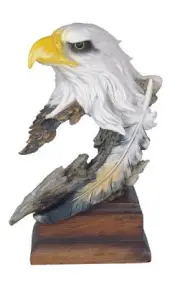 12" H Eagle Head Bust Statue Wild Animal Decoration Figurine Office Desk/Home...