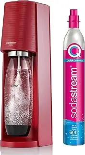 [sodastream] Terra Classic Sparkling Water Maker w/60L Cylinder/1L Bottle Red