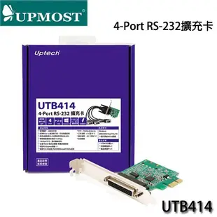 【MR3C】含稅  UPMOST Uptech UTB414 PCI-E 4-port RS232擴充卡