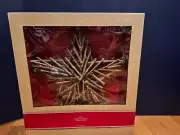 NEW Pottery Barn STAR Tree Topper Sparkle Twig CABIN Natural Star Christmas
