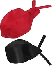 [GAROZATION] Professional Chef Cap Set 2 Pack of Soft Comfortable Cotton Turban Hats for Cooking Serving