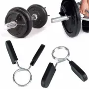 Standard Barbell Clamp Spring Collar Clips Gym Weight Dumbbell Lock Accessories