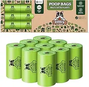 Pogi's Compostable Dog Poop Bags - 9 Rolls (135 Bags) - Leak-Proof, Extra-Large, Plant-based, ASTM D6400, EN 13432 Certified Poop Bags for Dogs