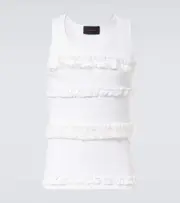 [Simone Rocha] Simone Rocha Ruffled cotton jersey tank top AU 90 white