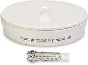 Mud Pie 4801027 Tortilla Warming Set, One Size, White