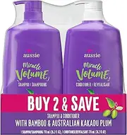 Aussie Miracle Volume Shampoo & Aussie Miracle Volume Conditioner, Two 770ml Pump Bottles