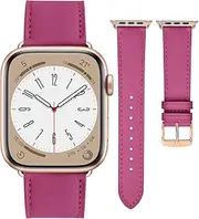 PADFURN Leather Bands Compatible with Apple Watch 38mm 40mm 41mm 42mm 44mm 45mm 49mm Replacement Genuine Leather Strap for iWatch Series SE/SE2/Ultra/Ultra 2/9/8/7/6/5/4/3/2/1 Wristband for Women and Men