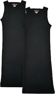 [Different Touch] Men's G-Unit Style Tank Tops Square Cut Muscle Rib A-Shirts, Pack of 2