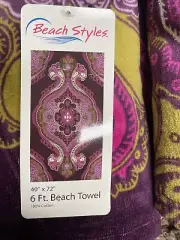 2X Beach Styles 100% Cotton Oversized Adult 6 Ft Beach Towel 40" x 72"