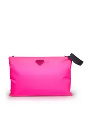 Pink Logo Plaque Padded Clutch