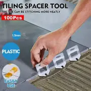 100x Tile Leveling System Clips Levelling Spacer Tiling Tool Floor Wall 1.5mm
