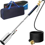 Portable Propane Torch Weed Burner Kit with Storage Bag, 10 FT Hose High Output BTUs Weed Torch with Self Igniter, Flame Weeder for Gifts Campfires,Roofing,Melting Snow and Ice,Road Marking