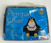 Vintage Sitter Critters Inflatable Vinyl Kids Bedroom Penguin Chair