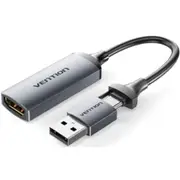 Vention ACWHA HDMI-A to USB-C/USB-A Video Capture Card 0.1M Gray [ACWHA]
