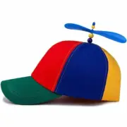 Cute Unisex Rainbow Color Helicopter Propeller Cap Hat School Boy Fancy Cap