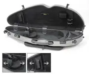 HalfMoon Violin Case-HQ PC-Silver& Black Adjustable