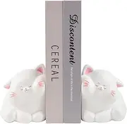 Cute Cat Bookends Decorative Creative Book Holders Unique Resin Book Ends for Home Office Bookshelf