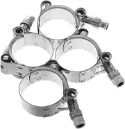 BELLIFFY 4pcs Heavy Duty Stainless Steel T Bolt Pipe Clamps High Pressure Resistant Intake Hose Clamps for Engine Modifications Reliable Fixation for Construction and Use