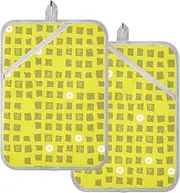 Pot Holder for Kitchen Geometric Rhythm Yellow Potholders for Kitchens with Pocket Hot Pot Holder Pads Oven Mitts 2 Pack