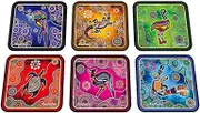 ILA Corkwood Aboriginal Art Animals Coaster (Pack of 6)