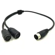 19.6" DIN 5-Pin Splitter Y Adapter Cable MIDI 5 Pin Male to Double DIN-5 Female