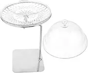 TOPPERFUN Round Dessert Snack Tray Stand with Cake Cover Serve Cookies Pastries Decorative Lid for Party Wedding