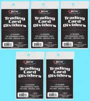 50 BCW WHITE TRADING CARD DIVIDERS sports card storage box sorting index plastic