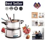 Stainless Steel 6-Cup Fondue Pot with Temperature Control for Perfect Parties