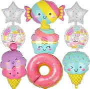 Ice Cream Balloons Donut Candy Ice Cream Themed Baby Shower Kids Sweet Summer Ice Cream Birthday Party Decor 9 Pcs