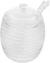 iplusmile 1Set Clear Glass Honey Jar with Dipper Practical Honey Storage Holder for Freshness for Kitchen Use for Syrups and Condiments