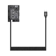 DR-E6 DC Coupler USB C to LP-E6 Dummy Battery Power Cable for Canon 80D Type-C