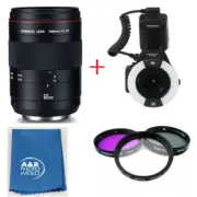 YONGNUO YN60mm 60mm F2 MF Macro Lens Kit for Canon With YN14EX Macro Ring Lite