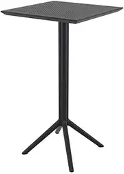 Sky Folding 60 Square Bar Table, Black