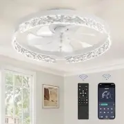 Ceiling Fans with Lights and Remote, 18 Inch Flush Mount Fan Light, 6 Speeds,