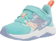 [New Balance] Kid's Rave Run V2 Hook and Loop Running Shoe, Surf/Peach Glaze/Magic Hour, 5.5 M US Big Kid (8-12 Years)