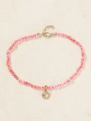 [Andrea Fohrman] Andrea Fohrman - Mini Waning/ Waxing Gibbous 14-karat Gold, Opal And Turquoise Anklet - Pink - One size One size Pink