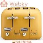 Delonghi Argento Silva 4 Slice Toaster with Defrost/Reheat, 1600W, Gingko Yellow