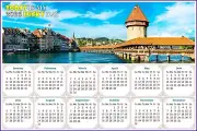 2025 Magnetic Calendar - Today is my Lucky Day - Chapel bridge in Lucerne